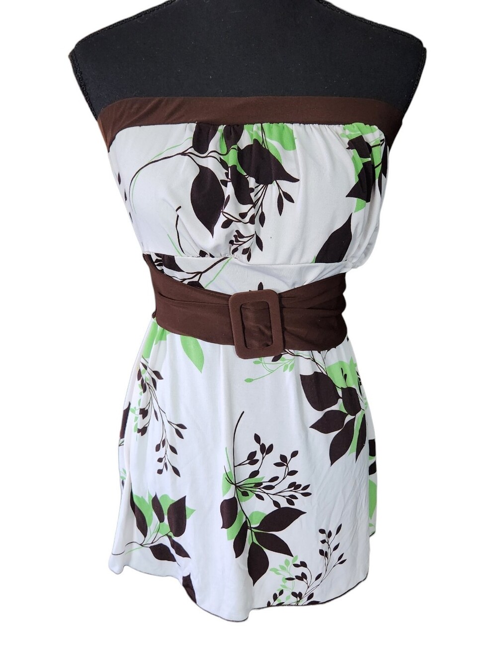 Y2K 2010s Charlotte Russe Belted Tie Floral Tube Top Sz L
